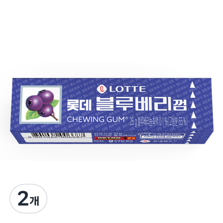 롯데 블루베리껌, 2개, 26g