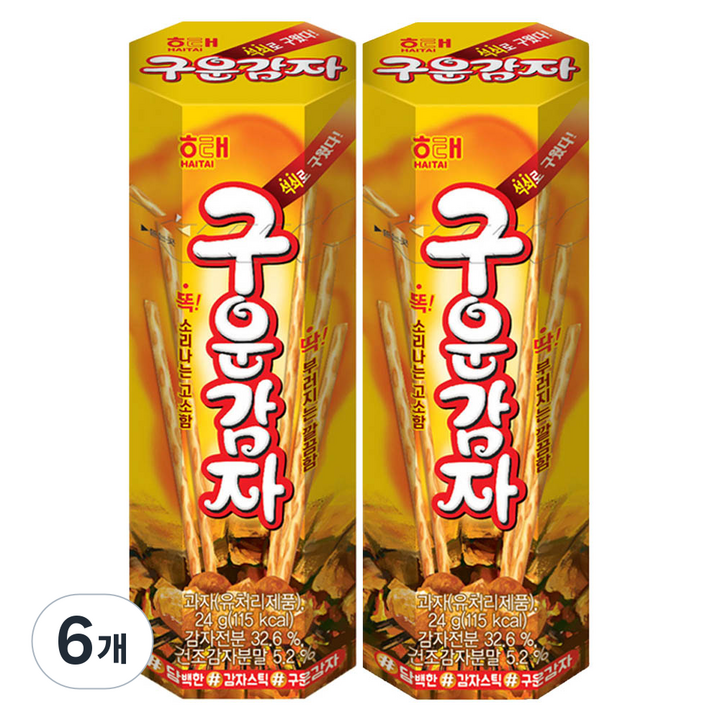 해태제과 구운감자, 24g, 6개
