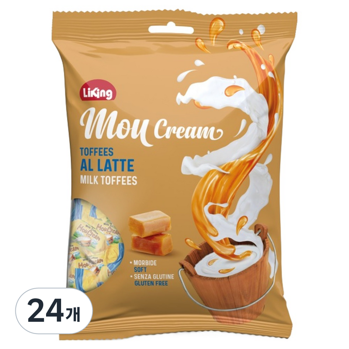라이킹 모우크림 밀크토피 캔디, 150g, 24개
