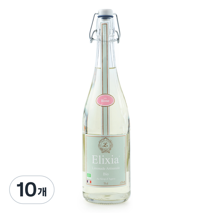 엘릭시아 유기농 레몬에이드 탄산음료 로즈, 750ml, 10개