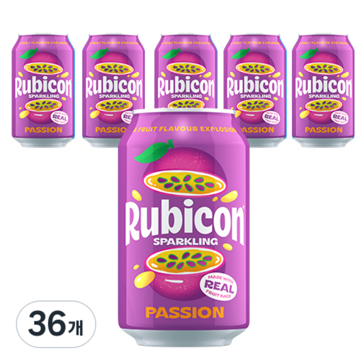 rubicon 패션프루트 탄산음료, 330ml, 36개