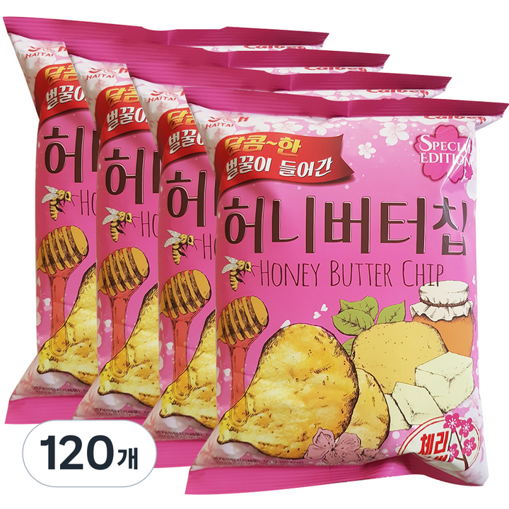 해태제과 허니버터칩 체리블라썸, 60g, 120개