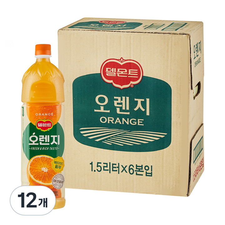 델몬트 오렌지100 주스, 12개, 1.5L