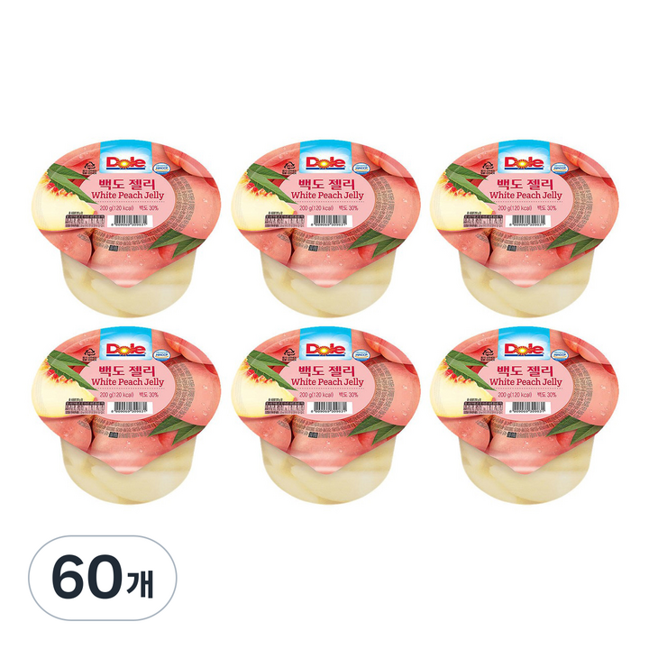 돌 백도 컵젤리 1개입, 200g, 60개