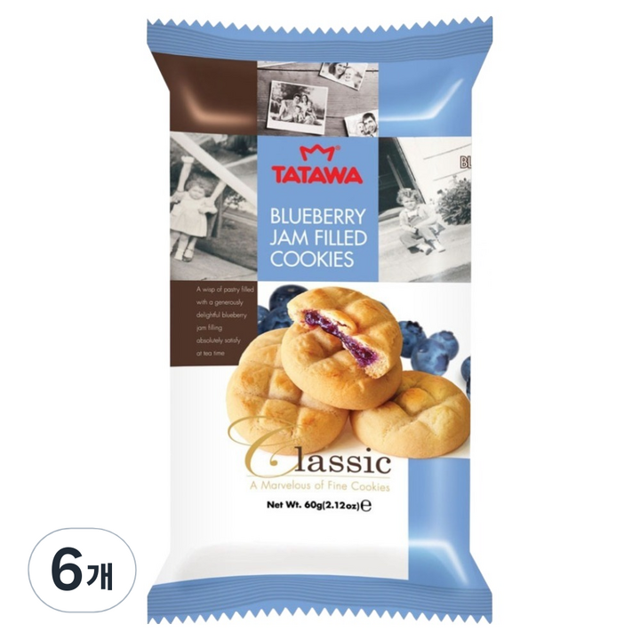 타타와 블루베리 쿠키, 60g, 6개