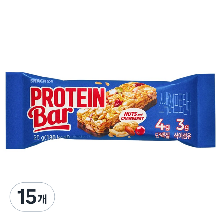 스낵24 프로틴바, 15개, 25g