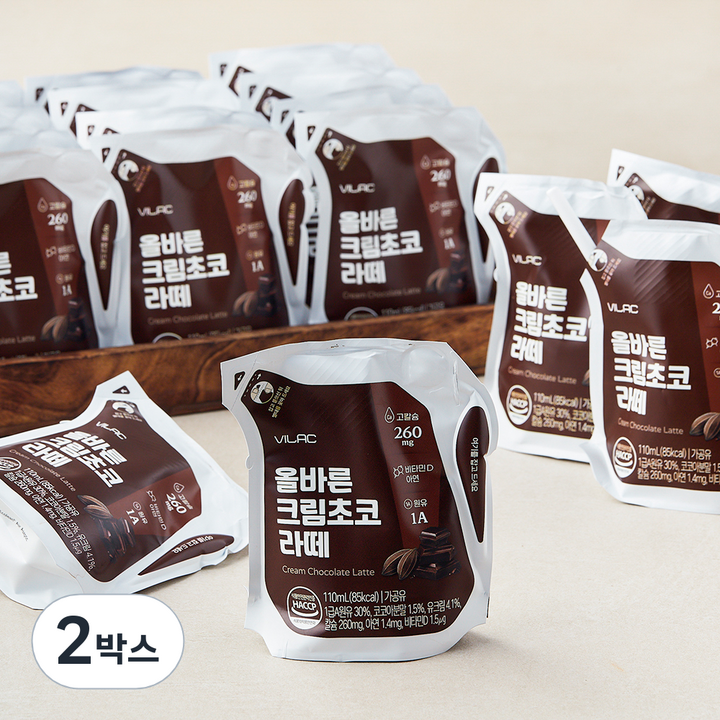 비락 올바른 크림초코 라떼 18개입, 1.98L, 2박스