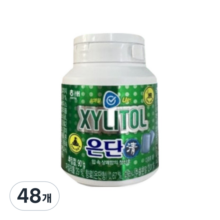 해태제과 자일리톨 은단청 용기, 90g, 48개