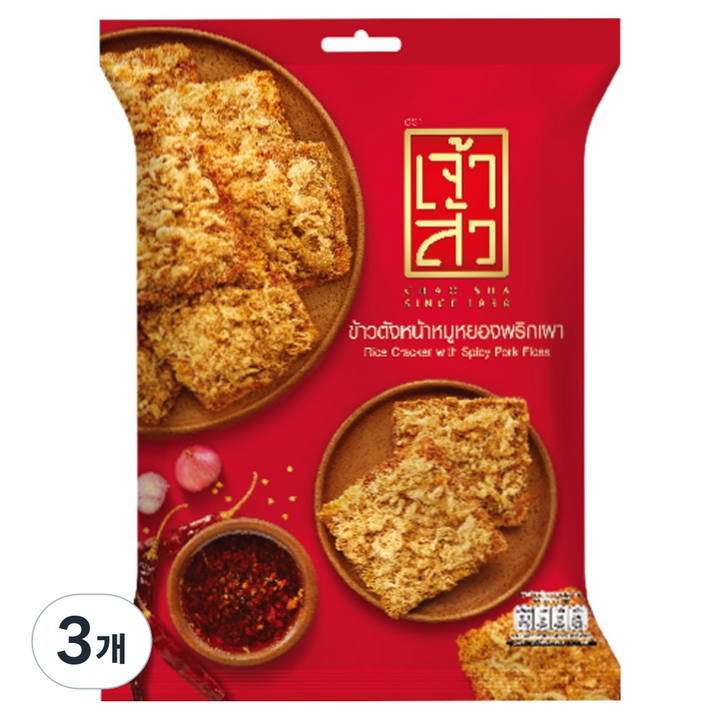 차오수아 라이스크래커 포크플로스 스파이시 매운맛, 3개, 30g