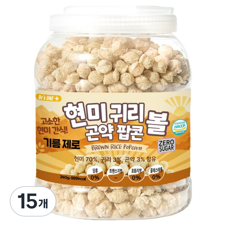 닥터스원 기름제로 현미 귀리 곤약 팝콘, 15개, 240g