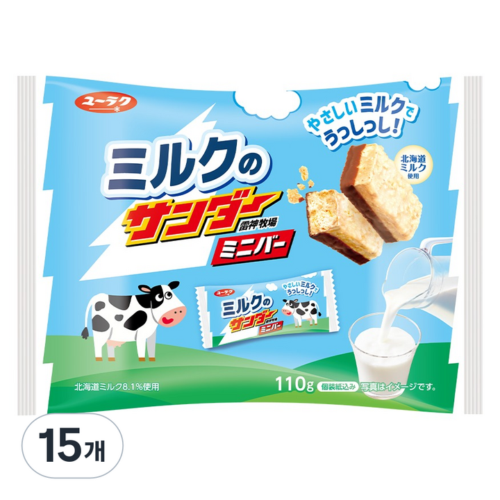블랜썬더 미니바 밀크 초콜릿, 15개, 110g