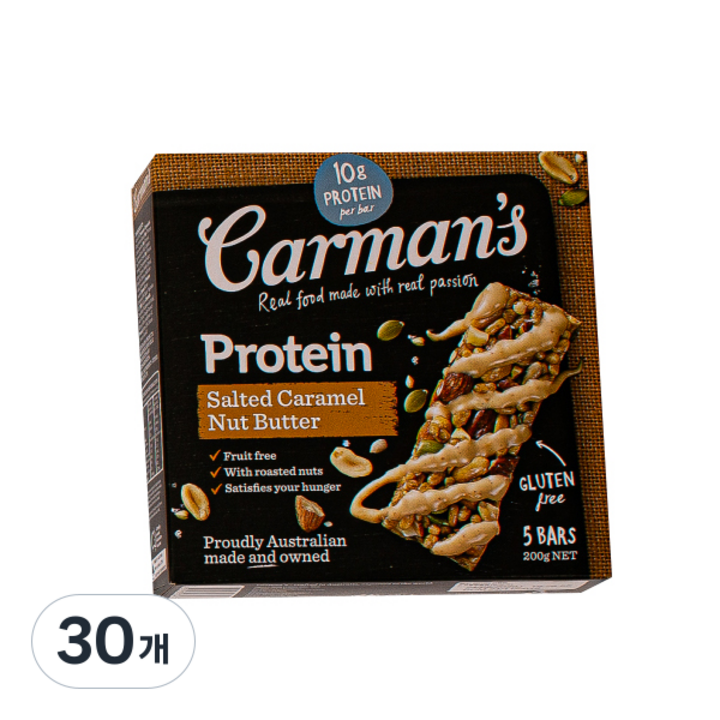 칼만스 솔티드카라멜 앤 견과류버터 프로틴바, 40g, 30개