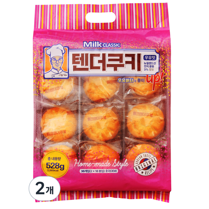 밀크클래식쌀과자 밀크텐더쿠키, 2개, 528g