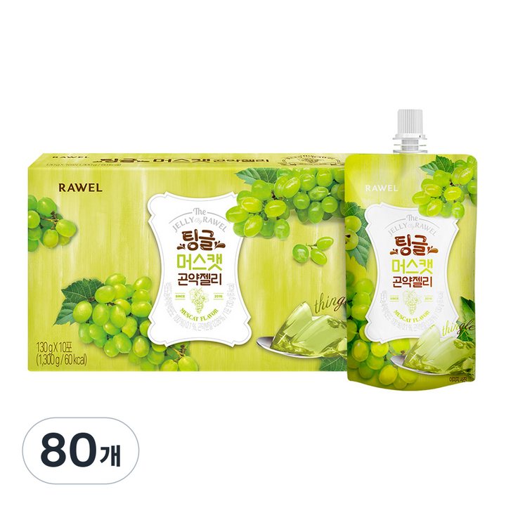 팅글 로엘 곤약젤리 머스캣맛, 130g, 80개