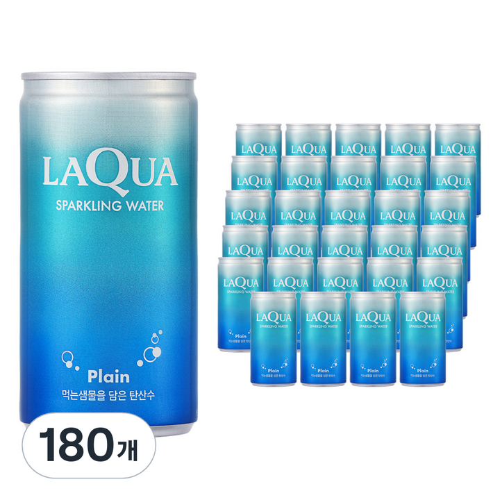 라쿠아 스파클링 플레인 탄산수 캔, 180개, 190ml
