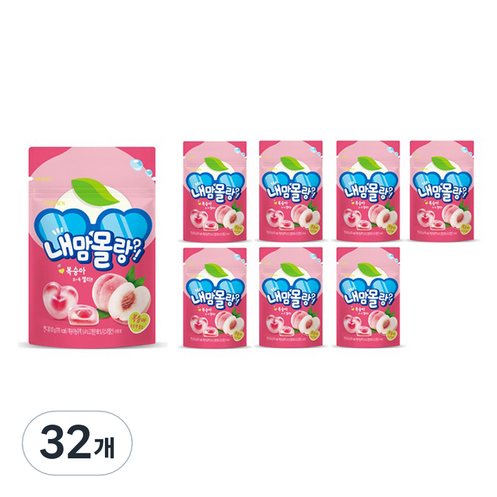 크라운 내맘몰랑쏘옥 젤리 복숭아맛, 32개