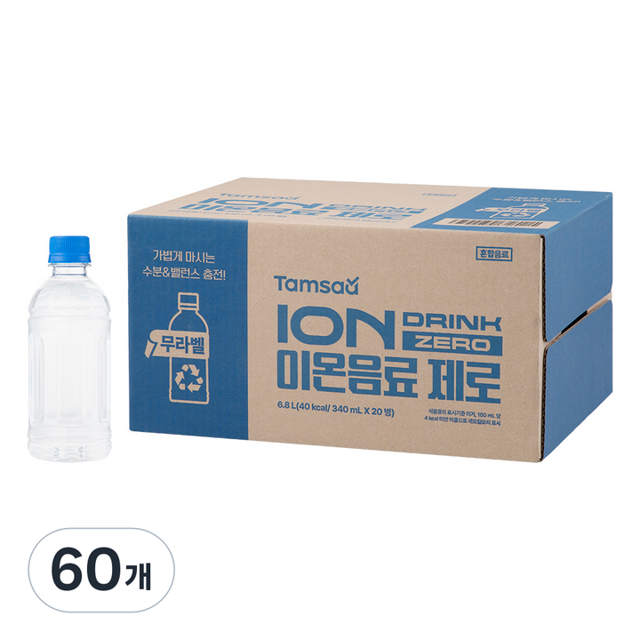 탐사 이온음료 제로, 60개, 340ml