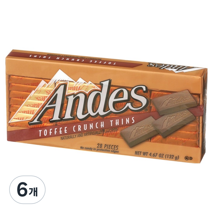 앤디스 토피 크런치 초콜릿, 6개, 132g