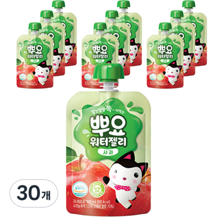 팔도 뿌요 워터젤리 사과, 120ml, 30개