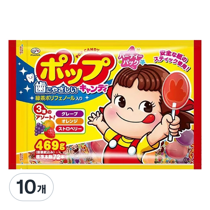 후지야 팝캔디 파티팩, 10개, 432g