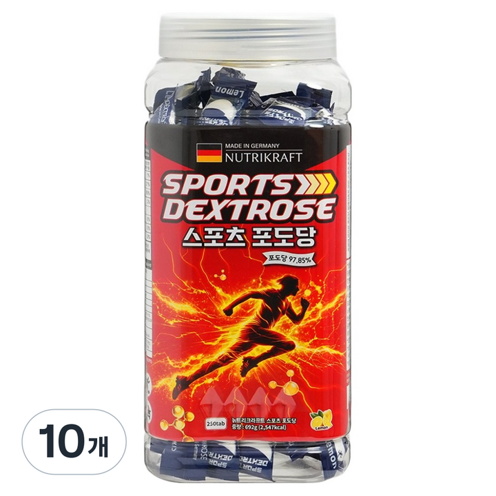 뉴트리크라프트 스포츠 포도당 캔디 레몬맛, 692g, 10개
