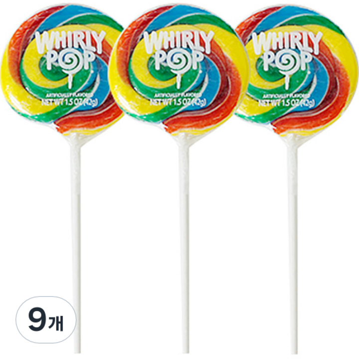휘리팝 레인보우 롤리팝, 42g, 9개