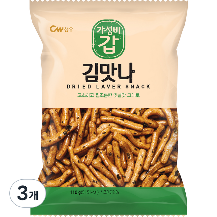 청우식품 김맛나, 110g, 3개