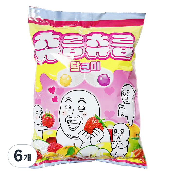 츄릅츄릅 달코미 소프트 츄잉 과일맛 6종 캔디, 1kg, 6개