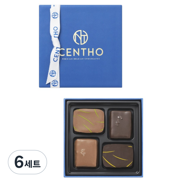 CENTHO 어쏘티드 컬렉션 프리미엄 초콜릿 4종 세트, 6세트