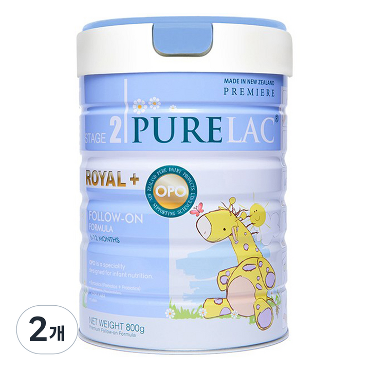 퓨어락 로열플러스 분유 2단계, 800g, 2개