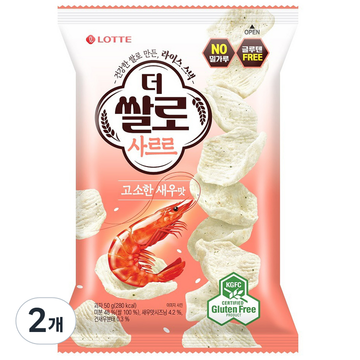더쌀로 사르르 고소한새우맛, 50g, 2개