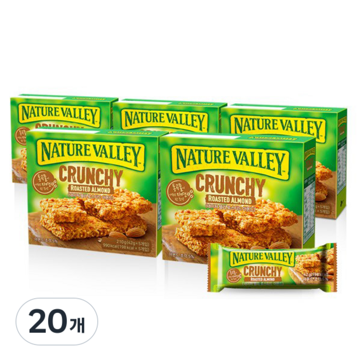 네이쳐밸리 로스티드 아몬드 그래놀라 스낵바, 20개, 210g
