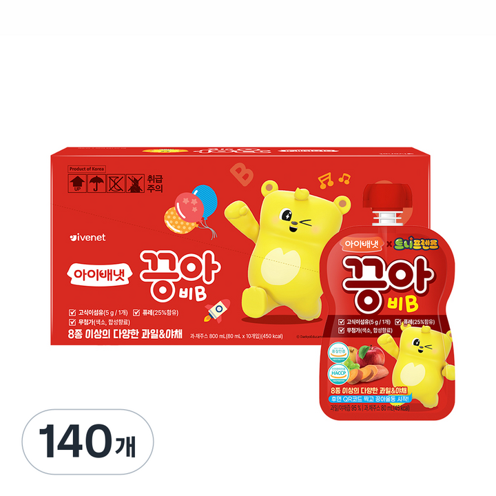 아이배냇 끙아 과일야채주스, 80ml, 140개