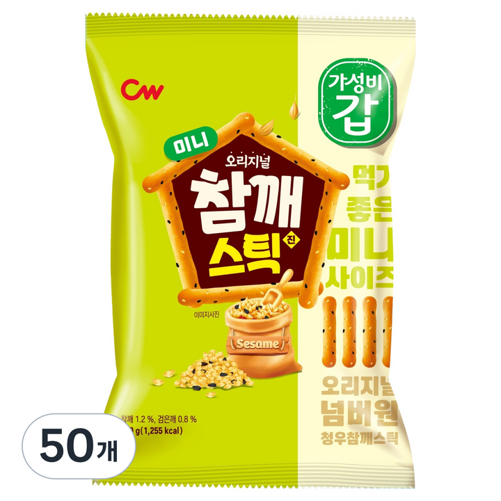 청우식품 미니참깨스틱, 280g, 50개