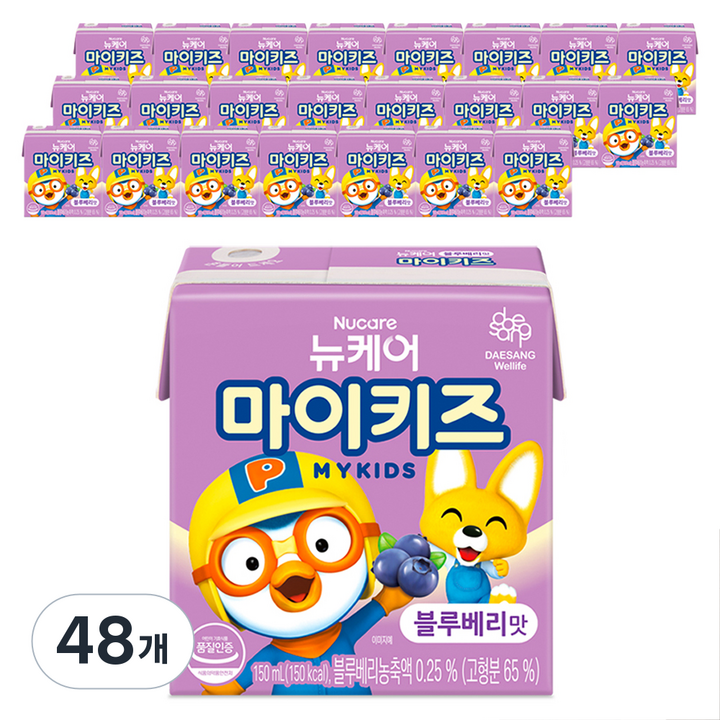마이키즈 음료 블루베리맛, 150ml, 48개