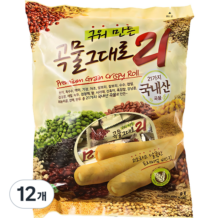 곡물그대로21 크리스피롤, 650g, 12개