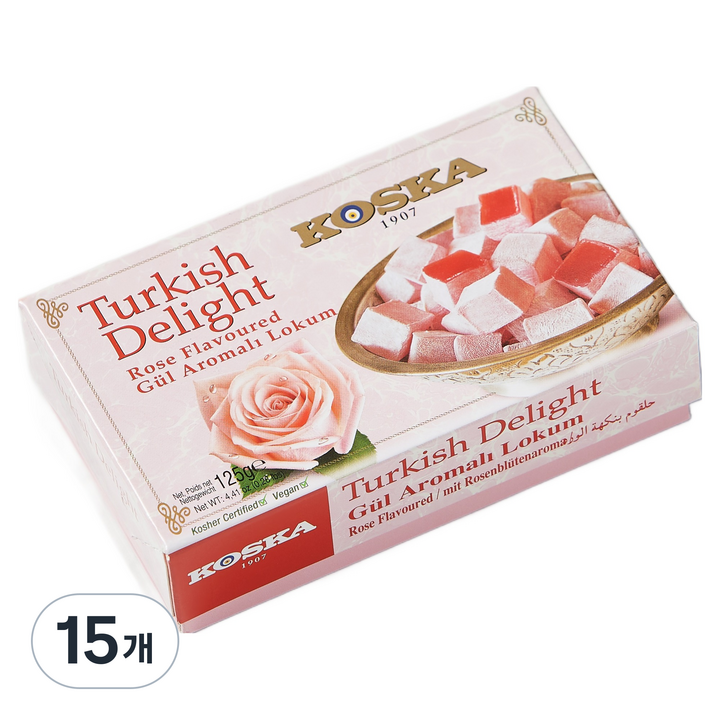 코스카 로즈플레이버 터키쉬딜라이트 젤리, 125g, 15개