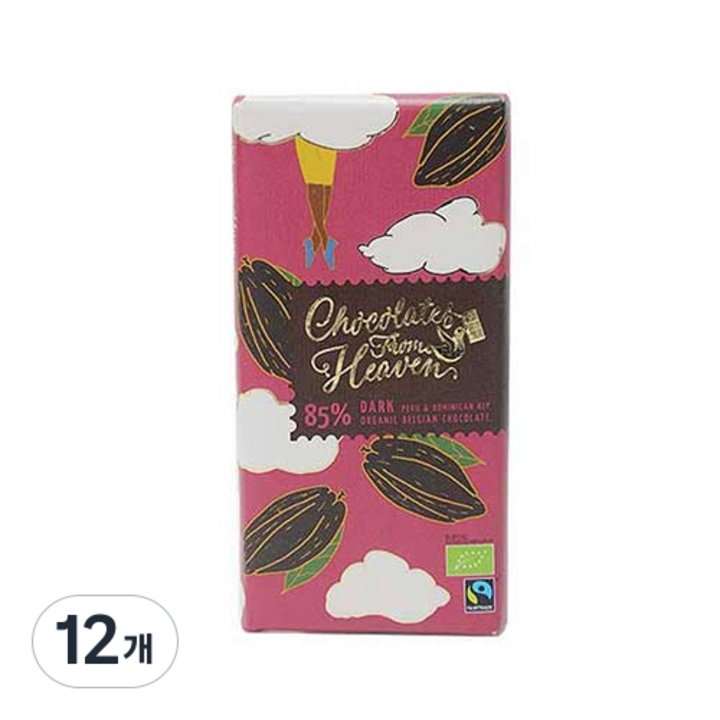 초콜릿프롬헤븐 유기농 다크 85% 초콜릿, 100g, 12개