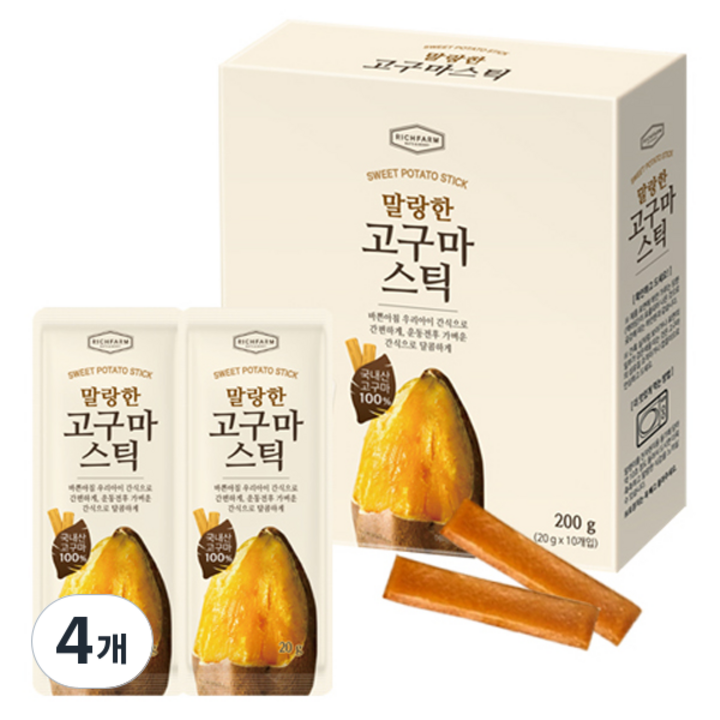 리치팜너트 말랑한 고구마스틱 10p, 200g, 4개