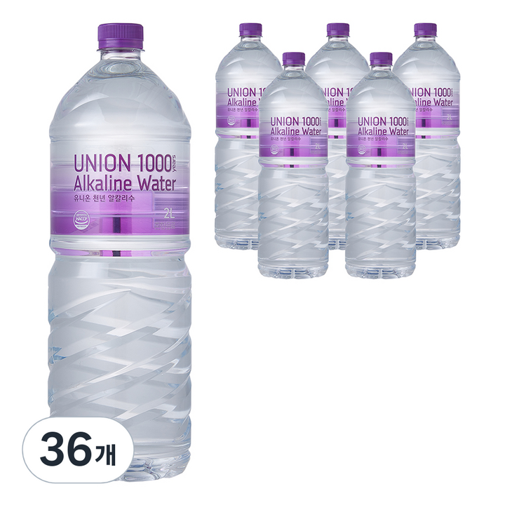 유니온천년알카리수, 2L, 36개