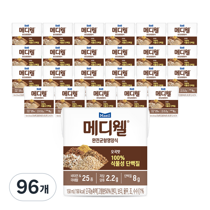 메디웰 완전균형영양식 오곡맛, 150ml, 96개