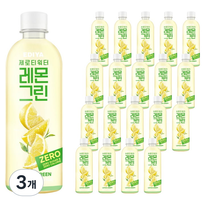 이디야 제로티 워터 레몬그린 20p, 3개, 500ml