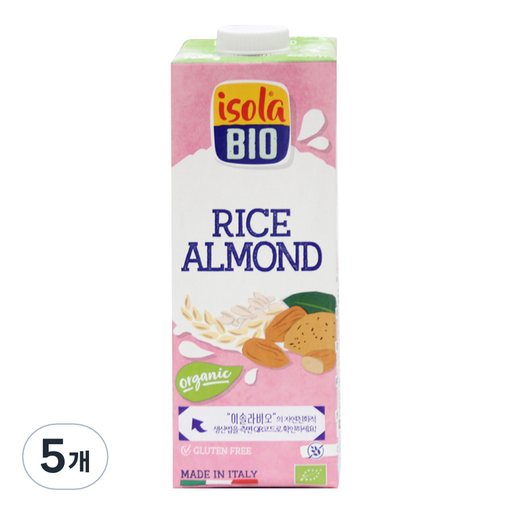 이솔라비오 유기농 쌀 아몬드 음료, 1L, 5개