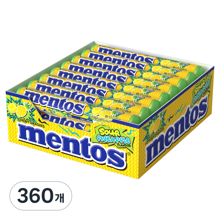 멘토스 사워 파인애플 캔디, 360개, 37.5g