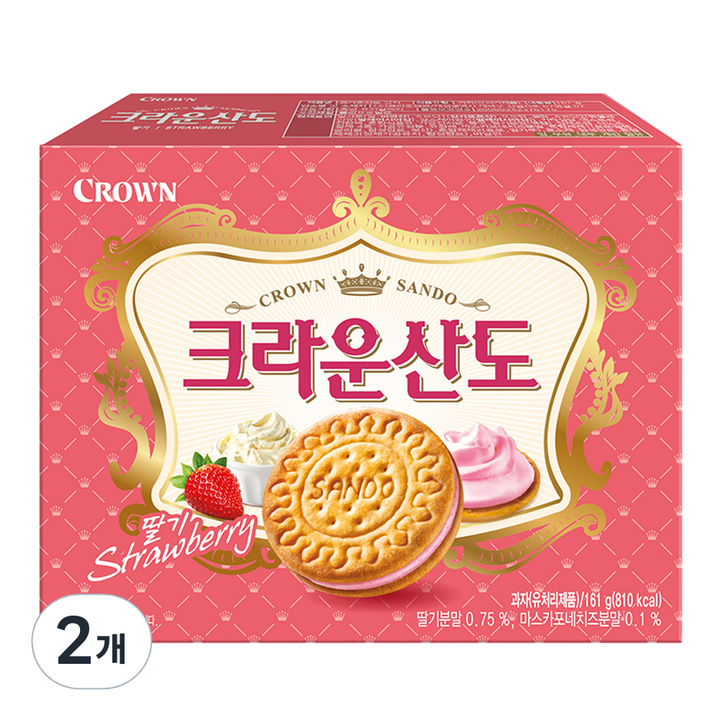 크라운산도 딸기, 2개, 161g