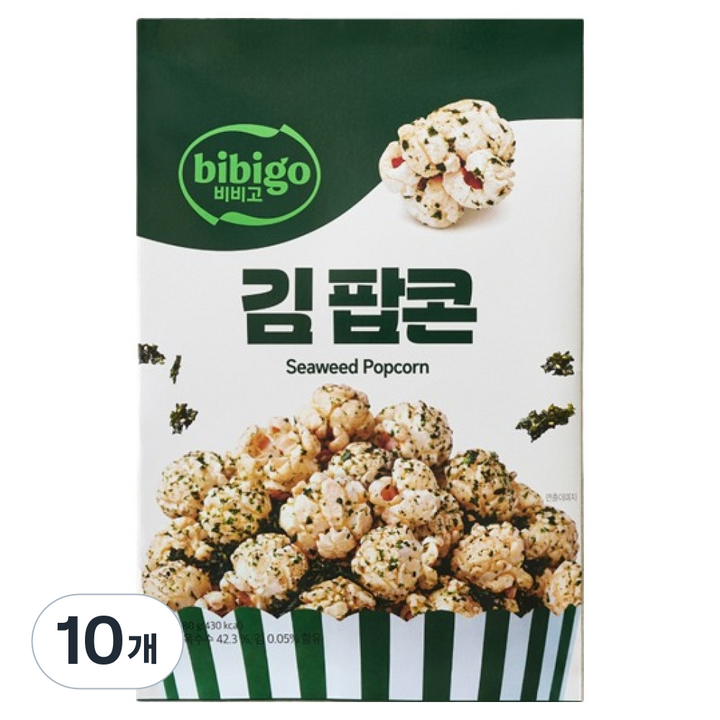 비비고 단짠단짠 김 팝콘, 80g, 10개