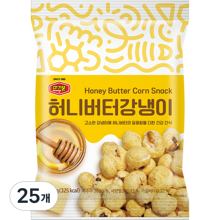 머거본 허니버터강냉이, 25개, 70g