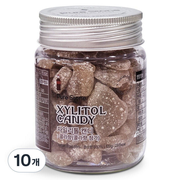 퓨어스톤 자일리톨 캔디 콜라향, 10개, 120g