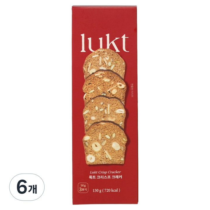 룩트 단백질 프로틴 우리밀통밀 크리스프 크래커, 150g, 6개