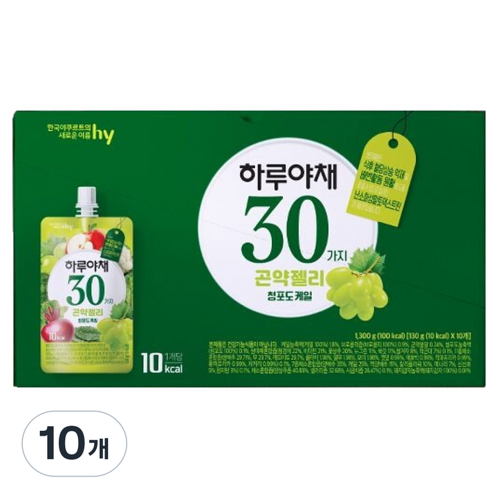 하루야채 에치와이 하루야채 곤약젤리 청포도케일 10p, 130g, 10개